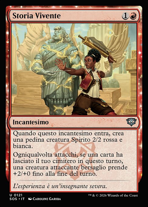 生ける歴史 (Living History) - Secrets of Strixhaven (#121) - Illustrated by Caroline Gariba - Magic: The Gathering Card