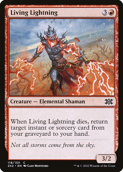 Living Lightning - Double Masters 2022 (#118) - Illustrated by Caio Monteiro - Magic: The Gathering Card