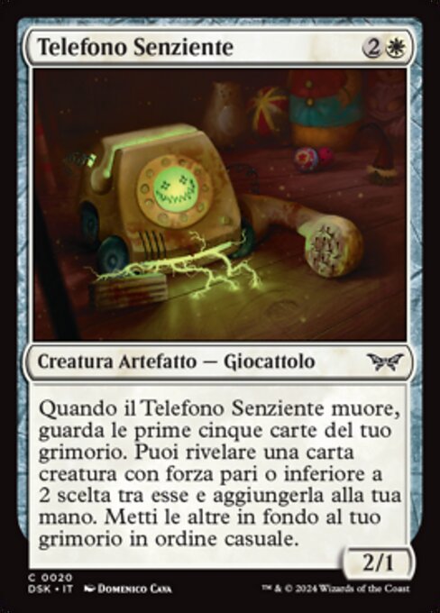 Teléfono vivo (Living Phone) - Duskmourn: House of Horror (#20) - Illustrated by Domenico Cava - Magic: The Gathering Card