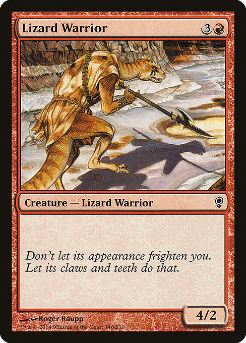 Lizard Warrior - Conspiracy (#146) - Illustrated by Roger Raupp - Magic: The Gathering Card