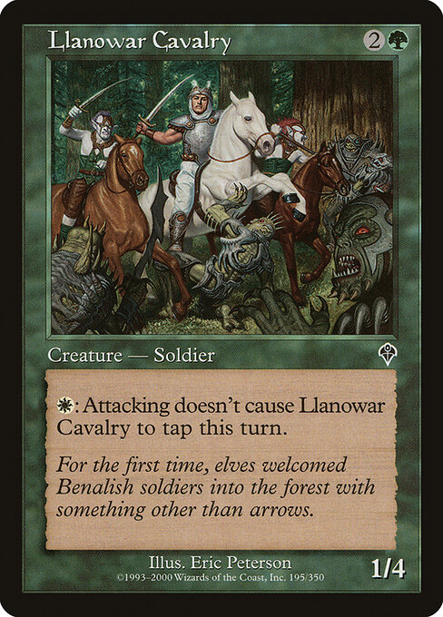 Llanowar Cavalry - Invasion (#195) - Illustrated by Eric Peterson - Magic: The Gathering Card