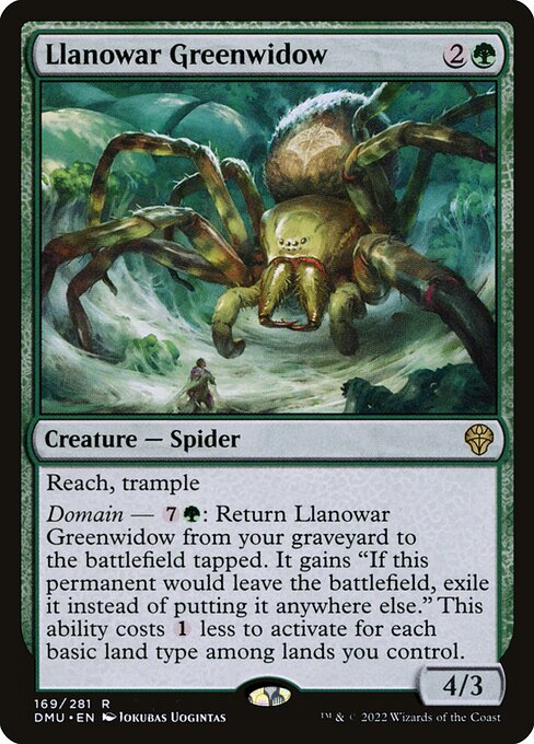 Llanowar Greenwidow - Dominaria United (#169) - Illustrated by Jokubas Uogintas - Magic: The Gathering Card