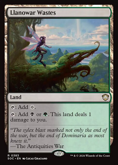 Llanowar Wastes - Secrets of Strixhaven Commander Magic card