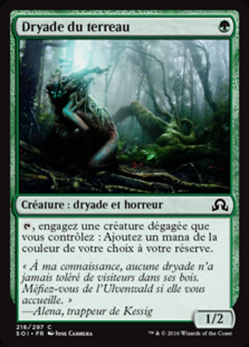Dryade du terreau (Loam Dryad) - Shadows over Innistrad (#216) - Illustrated by Jose Cabrera - Magic: The Gathering Card