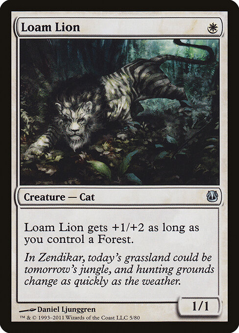Loam Lion - Duel Decks: Ajani vs. Nicol Bolas (#5) - Illustrated by Daniel Ljunggren - Magic: The Gathering Card