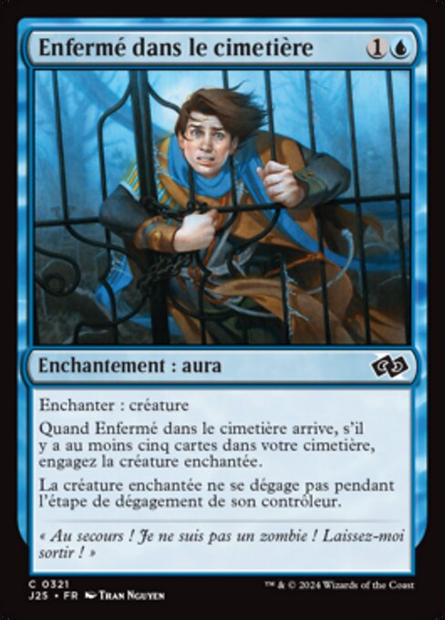 Rinchiuso nel Cimitero (Locked in the Cemetery) - Innistrad: Midnight Hunt (#60) - Illustrated by Tran Nguyen - Magic: The Gathering Card