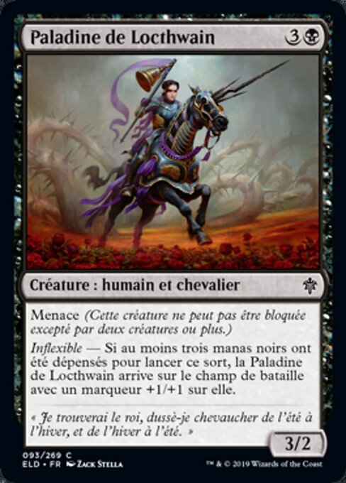 洛司温神圣武士 (Locthwain Paladin) - Throne of Eldraine (#93) - Illustrated by Zack Stella - Magic: The Gathering Card