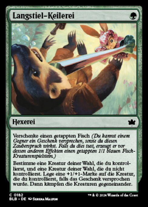 Langstiel-Keilerei (Longstalk Brawl) - Bloomburrow (#182) - Illustrated by Serena Malyon - Magic: The Gathering Card