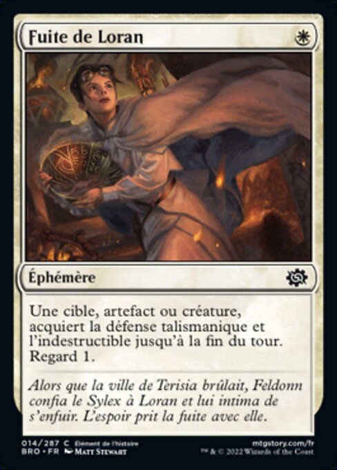 Fuite de Loran (Loran's Escape) - The Brothers' War (#14) - Illustrated by Matt Stewart - Magic: The Gathering Card