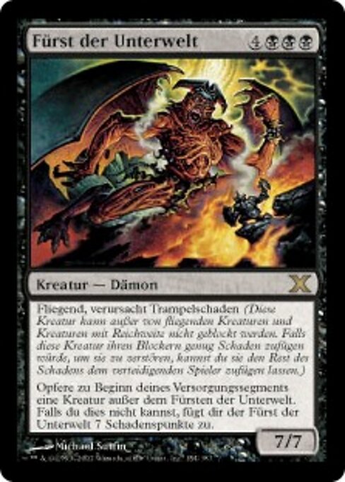 奈落の王 (Lord of the Pit) - Fourth Edition Foreign Black Border (#144) - Illustrated by Mark Tedin - Magic: The Gathering Card