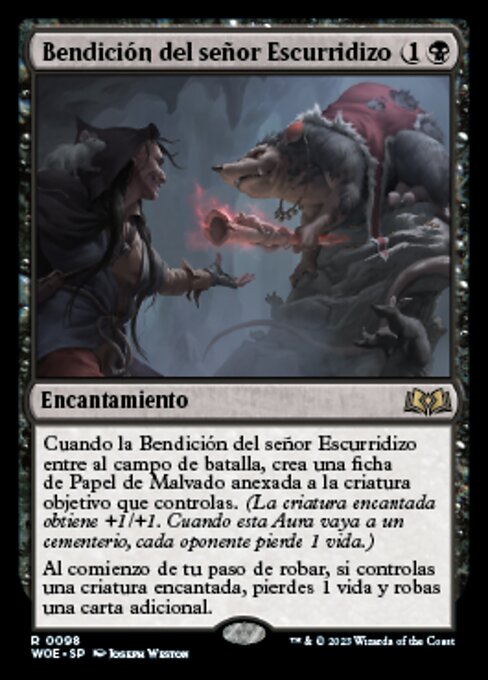 Bênção do Lorde Esgueiro (Lord Skitter's Blessing) - Wilds of Eldraine (#98) - Illustrated by Joseph Weston - Magic: The Gathering Card