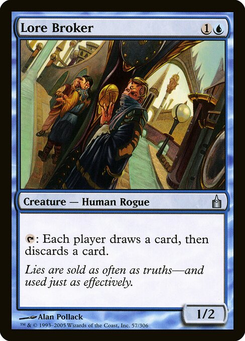 Courtier en sapience (Lore Broker) - Ravnica: City of Guilds (#57) - Illustrated by Alan Pollack - Magic: The Gathering Card