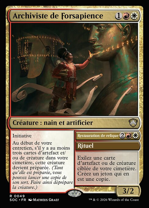 Lorehold Archivist // Restore Relic - Secrets of Strixhaven Commander (#49) - Illustrated by Matheus Graef - Magic: The Gathering Card