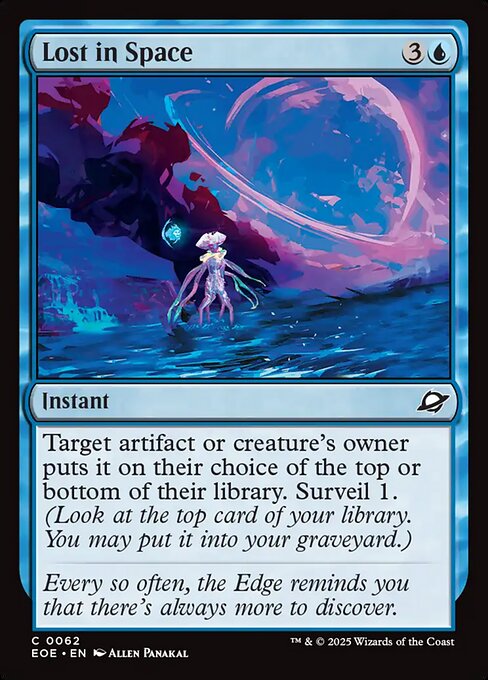Perderse en el espacio (Lost in Space) - Edge of Eternities (#62) - Illustrated by Allen Panakal - Magic: The Gathering Card