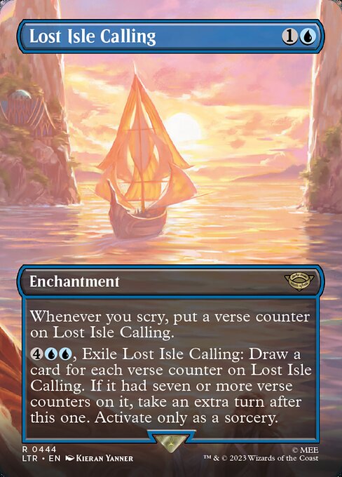 失落之岛的呼唤 (Lost Isle Calling) - The Lord of the Rings: Tales of Middle-earth (#444) - Illustrated by Kieran Yanner - Magic: The Gathering Card