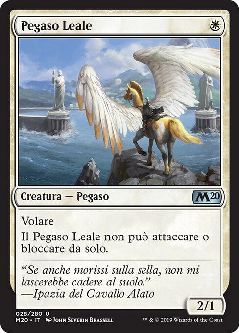 Pegaso Leale (Loyal Pegasus) - Core Set 2020 (#28) - Illustrated by John Severin Brassell - Magic: The Gathering Card