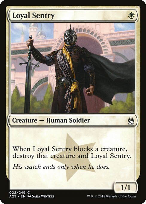 Loyal Sentry - Masters 25 (#22) - Illustrated by Sara Winters - Magic: The Gathering Card