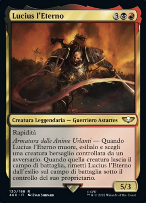 Lucius l'Eterno (Lucius the Eternal) - Warhammer 40,000 Commander (#130) - Illustrated by Evan Shipard - Magic: The Gathering Card