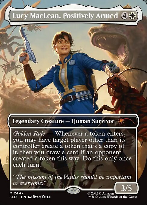 Lucy MacLean, Positively Armed - Secret Lair Drop (#2447) - Illustrated by Ryan Valle - Magic: The Gathering Card