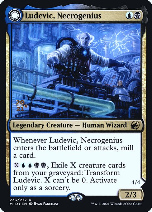 Ludevic, Necrogenius // Olag, Ludevic's Hubris - Innistrad: Midnight Hunt (#233) - Illustrated by Ryan Pancoast - Magic: The Gathering Card