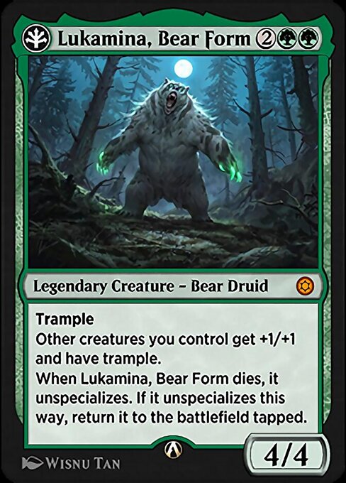 Lukamina, Bear Form - Alchemy Horizons: Baldur's Gate (#17g) - Illustrated by Wisnu Tan - Magic: The Gathering Card