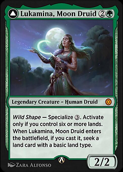 Lukamina, Moon Druid - Alchemy Horizons: Baldur's Gate (#17) - Illustrated by Zara Alfonso - Magic: The Gathering Card