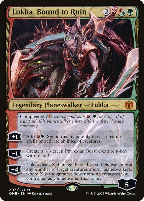 Lukka, Bound to Ruin - Phyrexia: All Will Be One Magic card