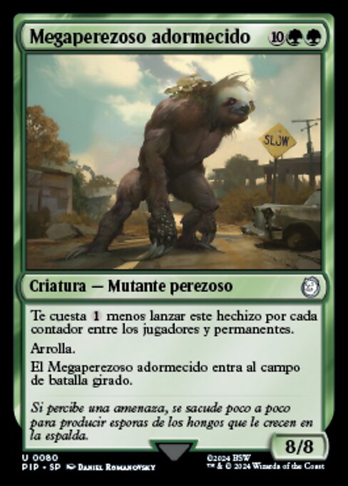 Megaperezoso adormecido (Lumbering Megasloth) - Fallout (#80) - Illustrated by Daniel Romanovsky - Magic: The Gathering Card