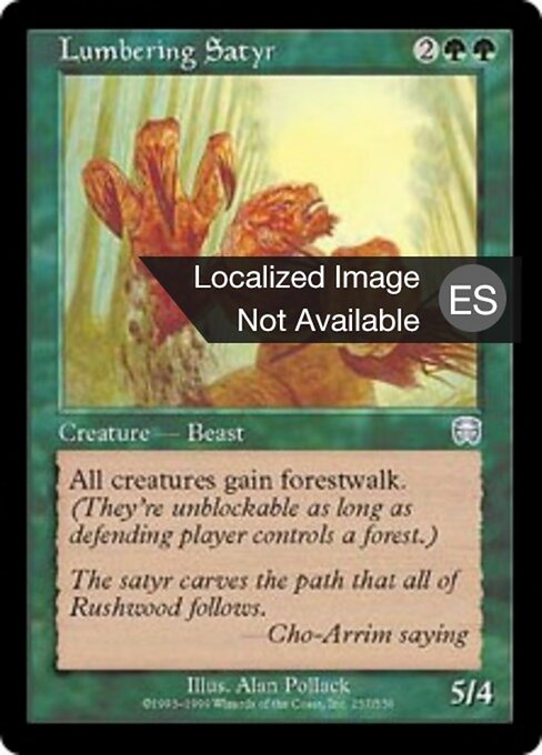 Sátiro lerdo (Lumbering Satyr) - Mercadian Masques (#257) - Illustrated by Alan Pollack - Magic: The Gathering Card
