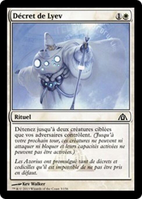 Lyev Decree - Dragon's Maze (#3) - Illustrated by Kev Walker - Magic: The Gathering Card