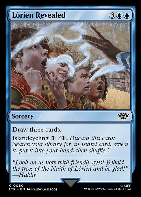 揭现罗瑞恩 (Lórien Revealed) - The Lord of the Rings: Tales of Middle-earth (#60) - Illustrated by Randy Gallegos - Magic: The Gathering Card