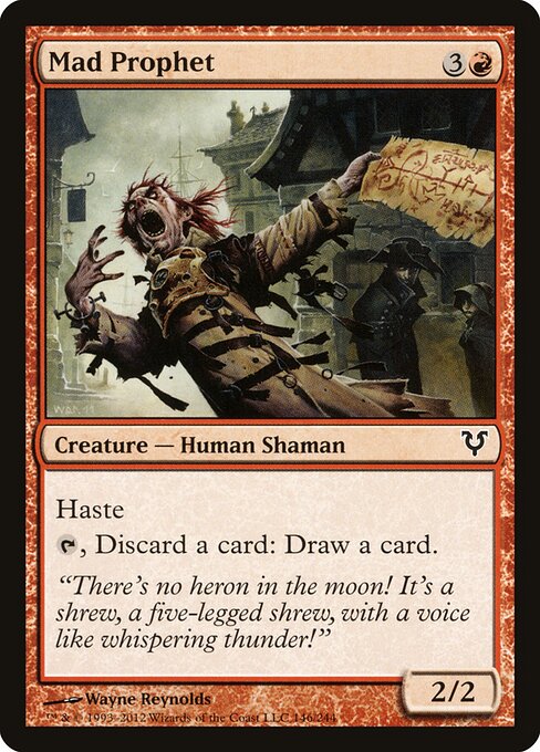 狂気の預言者 (Mad Prophet) - Avacyn Restored (#146) - Illustrated by Wayne Reynolds - Magic: The Gathering Card
