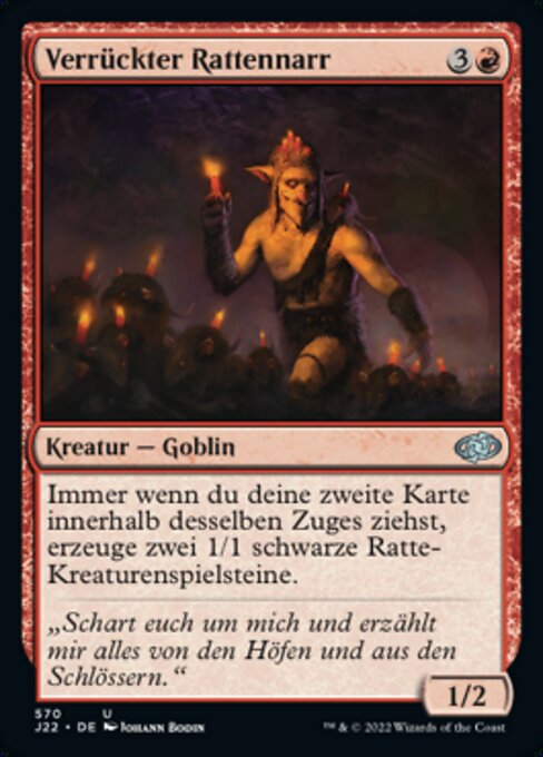 Verrückter Rattennarr (Mad Ratter) - Jumpstart 2022 (#570) - Illustrated by Johann Bodin - Magic: The Gathering Card