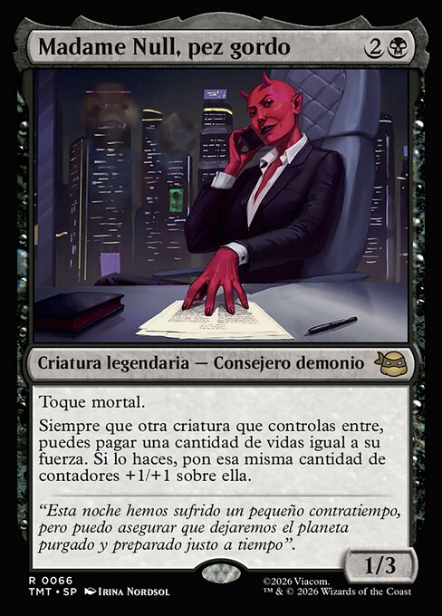 Madame Null, pez gordo (Madame Null, Power Broker) - Teenage Mutant Ninja Turtles (#66) - Illustrated by Irina Nordsol - Magic: The Gathering Card