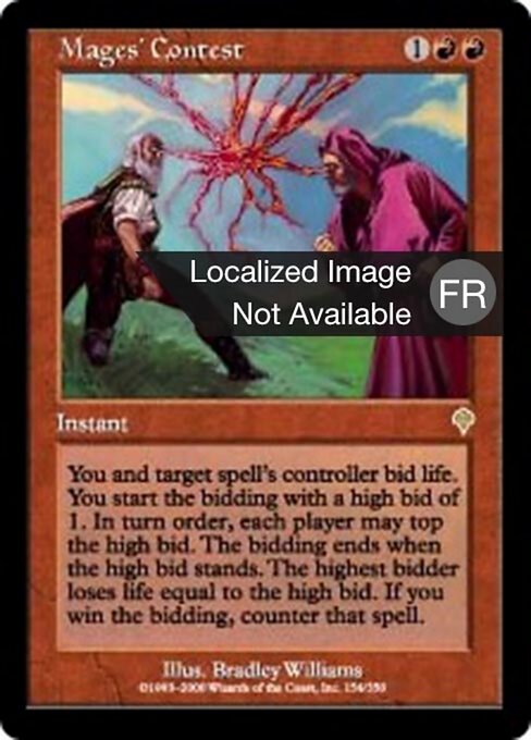 魔道士の競演 (Mages' Contest) - Invasion (#154) - Illustrated by Bradley Williams - Magic: The Gathering Card