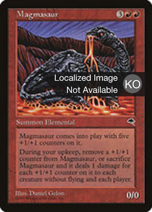 マグマザウルス (Magmasaur) - Tempest (#188) - Illustrated by Daniel Gelon - Magic: The Gathering Card