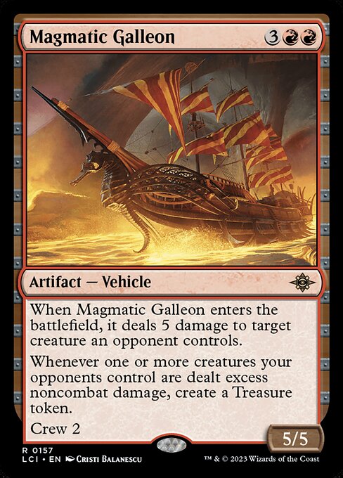 Magmatic Galleon - The Lost Caverns of Ixalan (#157) - Illustrated by Cristi Balanescu - Magic: The Gathering Card