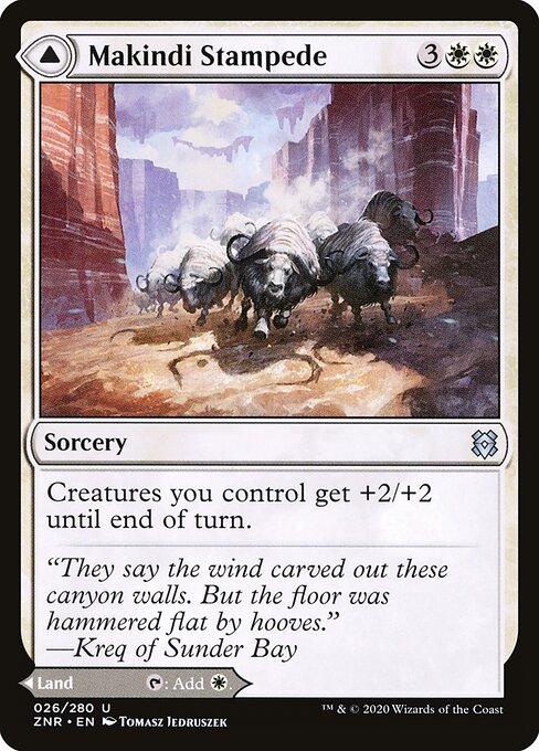 Makindi Stampede // Makindi Mesas - Zendikar Rising Magic card