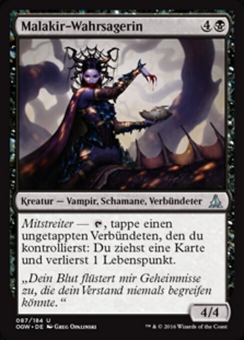 Adivinha de Malakir (Malakir Soothsayer) - Oath of the Gatewatch (#87) - Illustrated by Greg Opalinski - Magic: The Gathering Card