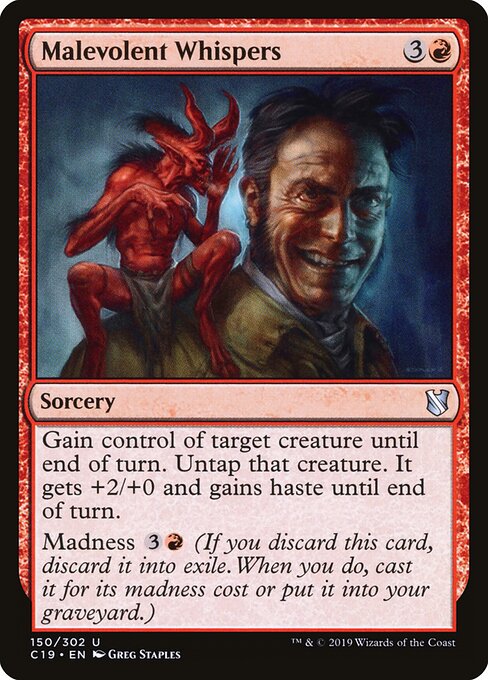 Malevolent Whispers - Commander 2019 (#150) - Illustrated by Greg Staples - Magic: The Gathering Card