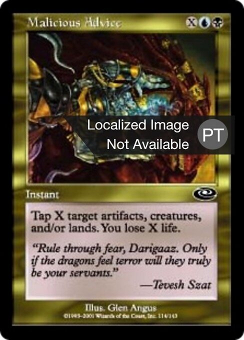 Boshafter Ratschlag (Malicious Advice) - Planeshift (#114) - Illustrated by Glen Angus - Magic: The Gathering Card