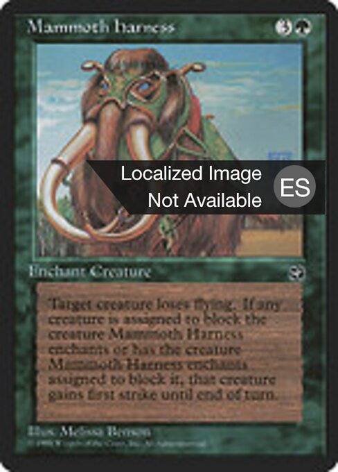 Arnés de mamut (Mammoth Harness) - Homelands (#91) - Illustrated by Melissa A. Benson - Magic: The Gathering Card