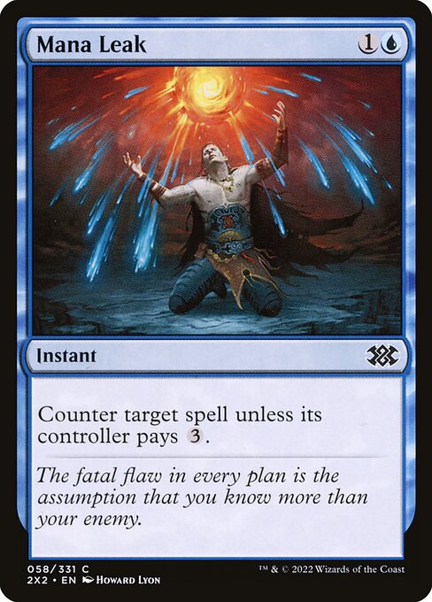 Mana Leak - Double Masters 2022 (#58) - Illustrated by Howard Lyon - Magic: The Gathering Card