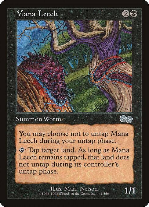 Sanguisuga del Mana (Mana Leech) - Urza's Saga (#141) - Illustrated by Mark A. Nelson - Magic: The Gathering Card