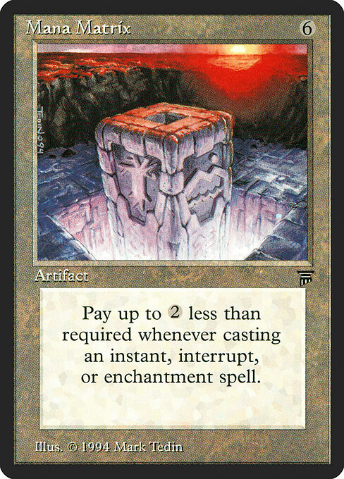 Matrice del Mana (Mana Matrix) - Legends (#285) - Illustrated by Mark Tedin - Magic: The Gathering Card