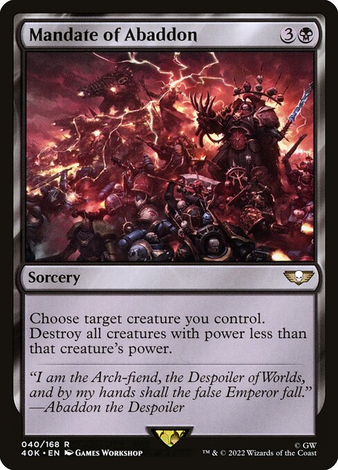 Mandate of Abaddon - Warhammer 40,000 Commander Magic card