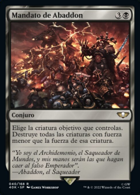 Abaddons Weisung (Mandate of Abaddon) - Warhammer 40,000 Commander (#40) - Illustrated by Games Workshop - Magic: The Gathering Card