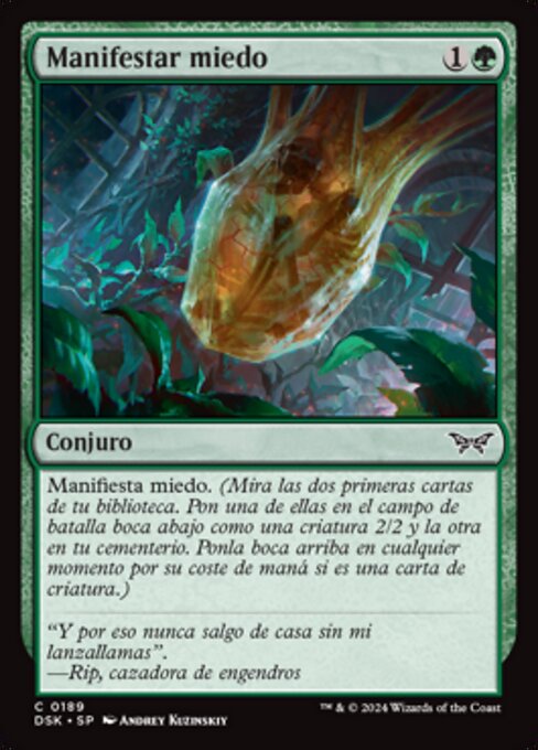 戦慄予示 (Manifest Dread) - Duskmourn: House of Horror (#189) - Illustrated by Andrey Kuzinskiy - Magic: The Gathering Card
