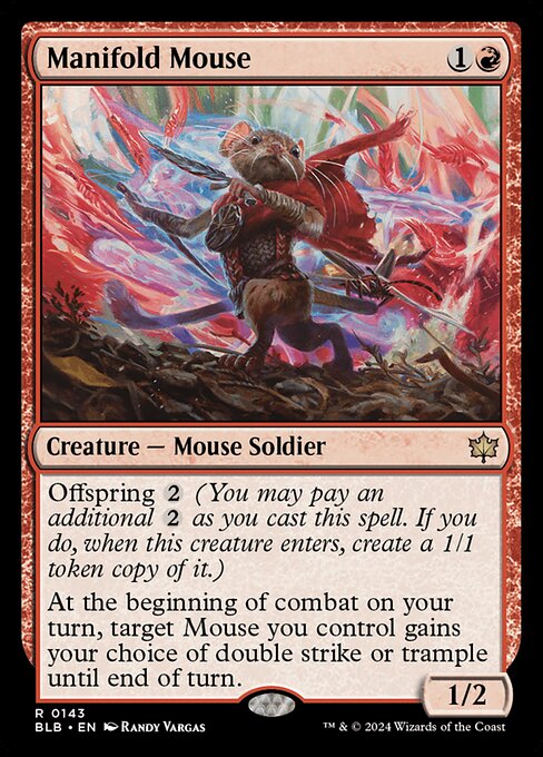 Manifold Mouse - Bloomburrow (#143) - Illustrated by Randy Vargas - Magic: The Gathering Card