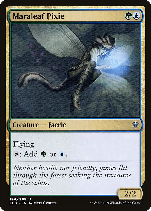 Maraleaf Pixie - Throne of Eldraine (#196) - Illustrated by Matt Cavotta - Magic: The Gathering Card